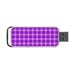 Purple Plaid Tartan 3 Portable Usb Flash (one Side) by dressshop