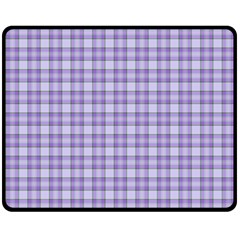 Purple Plaid Tartan 2 Two Sides Fleece Blanket (medium) by dressshop