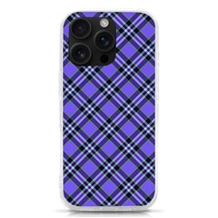 Blue Tartan Plaid 1 Diagonal Iphone 16 Pro Tpu Uv Print Case by dressshop