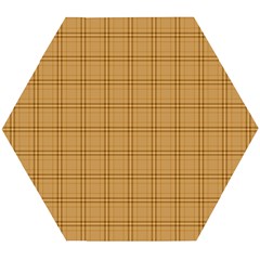 Autumn Fall Plaid Tartan 1 Wooden Puzzle Hexagon by dressshop