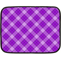 Purple Plaid Tartan 3 Diagonal (2) Fleece Blanket (mini) by dressshop