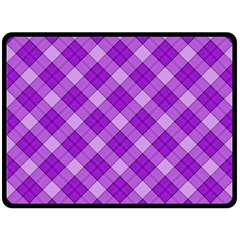 Purple Plaid Tartan 3 Diagonal (2) Fleece Blanket (large) by dressshop