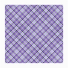 Purple Plaid Tartan 2 Diagonal Medium Glasses Cloth (2 Sides) by dressshop