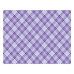 Purple Plaid Tartan 2 Diagonal Two Sides Premium Plush Fleece Blanket (Large) 80 x60  Blanket Front