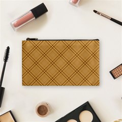 Autumn Fall Plaid Tartan 1 Diagonal Cosmetic Bag (small) by dressshop