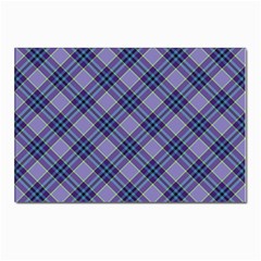 Purple Plaid Tartan 1 Diagonal Postcards 5  X 7  (pkg Of 10) by dressshop
