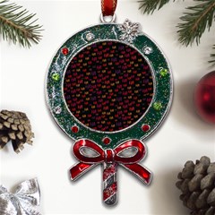 Pattern Ha Ha Ha  Abstract Black Dark Doodle Hahaha Pattern Physco Metal X mas Lollipop With Crystal Ornament by Salmanaz77
