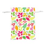 Leaves Pattern Seamless Texture Lightweight Drawstring Pouch (M) Back