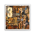 3d Letters Macro Wooden Letters Letters Textures Memory Card Reader (Square) Front