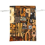 3d Letters Macro Wooden Letters Letters Textures Lightweight Drawstring Pouch (XL) Front