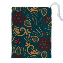 Flowers Floral Retro Flower Texture Drawstring Pouch (5xl) by Salmanaz77