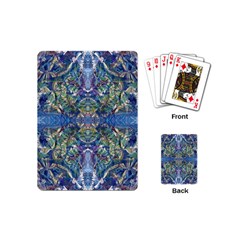 Blue Arabesque Playing Cards Single Design (mini) by kaleidomarblingart