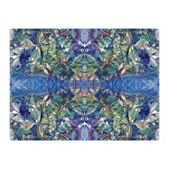Blue Arabesque Two Sides Premium Plush Fleece Blanket (mini) by kaleidomarblingart