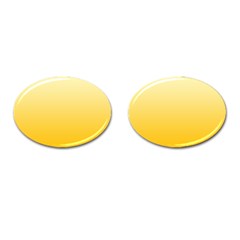 Cream Yellow To Amber Orange Linear Gradient Cufflinks (oval) by GradientsOmbre