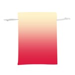 Cream Yellow To Crimson Red Linear Gradient Lightweight Drawstring Pouch (S) Back