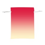 Crimson Red To Cream Yellow Linear Gradient Lightweight Drawstring Pouch (L) Back