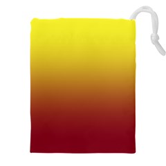 Electric Yellow To Burgundy Red Linear Gradient Drawstring Pouch (4xl) by GradientsOmbre