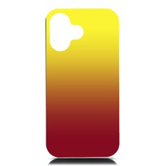 Electric Yellow To Burgundy Red Linear Gradient Iphone 16 Black Uv Print Pc Hardshell Case by GradientsOmbre