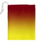 Burgundy Red To Electric Yellow Linear Gradient Drawstring Pouch (4XL) Back