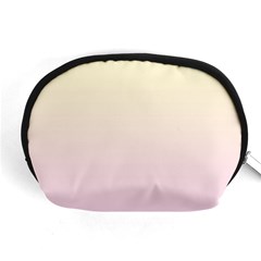 Cream Yellow To Pink Lace Linear Gradient Accessory Pouch (medium) by GradientsOmbre