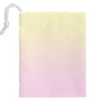 Cream Yellow To Pink Lace Linear Gradient Drawstring Pouch (4XL) Back