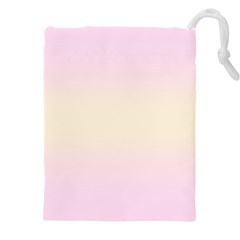 Pink Lace To Cream Yellow Bilinear Gradient Drawstring Pouch (4xl) by GradientsOmbre
