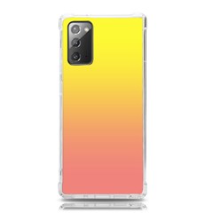 Electric Yellow To Coral Pink Linear Gradient Samsung Galaxy Note 20 Tpu Uv Case by GradientsOmbre