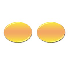 Electric Yellow To Coral Pink Bilinear Gradient Cufflinks (oval) by GradientsOmbre