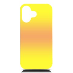 Electric Yellow To Coral Pink Bilinear Gradient Iphone 16 Black Uv Print Pc Hardshell Case by GradientsOmbre