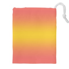 Coral Pink To Electric Yellow Bilinear Gradient Drawstring Pouch (4xl) by GradientsOmbre