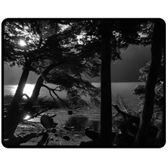 Los Alerces National Park Waterfront Landscape, Argentina002 Fleece Blanket (medium) by dflcprintsclothing