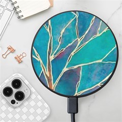 Aqua Batik, Abstract, Colorful Wireless Fast Charger(black) by kyorashop23