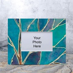 Aqua Batik, Abstract, Colorful White Tabletop Photo Frame 4 x6  by kyorashop23