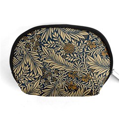 Brown Vintage Background Vintage Floral Pattern, Brown Accessory Pouch (medium) by kyorashop23