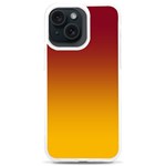 Burgundy Red To Amber Orange Linear Gradient iPhone 15 Plus TPU UV Print Case Front