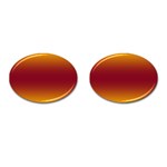 Amber Orange To Burgundy Red Bilinear Gradient Cufflinks (Oval) Front(Pair)
