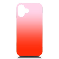 Pink Lace To Scarlet Red Linear Gradient Iphone 16 Plus Black Uv Print Pc Hardshell Case by GradientsOmbre