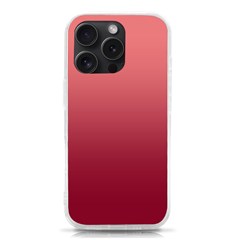 Coral Pink To Burgundy Red Linear Gradient Iphone 15 Pro Tpu Uv Print Case