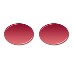 Burgundy Red To Coral Pink Linear Gradient Cufflinks (oval) by GradientsOmbre