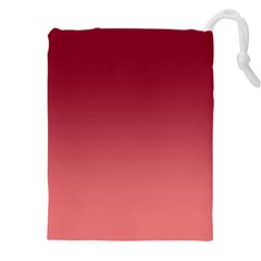 Burgundy Red To Coral Pink Linear Gradient Drawstring Pouch (4xl) by GradientsOmbre