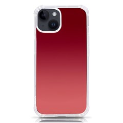 Burgundy Red To Coral Pink Linear Gradient Iphone 14 Tpu Uv Print Case