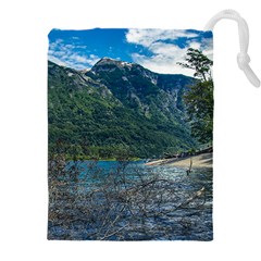 Beach At Los Alerces National Park, Chubut Province, Argentina Drawstring Pouch (5xl) by dflcprintsclothing