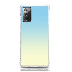 Baby Blue To Cream Yellow Linear Gradient Samsung Galaxy Note 20 Tpu Uv Case by GradientsOmbre