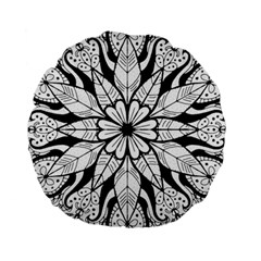 Seamless Tiling Pattern Hand Drawn Black White Standard 15  Premium Round Cushions by Grandong
