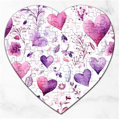 Hearts Love Purple Jigsaw Puzzle (heart) by Grandong