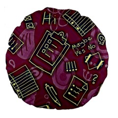 Abstract Art Pattern Design Background Large 18  Premium Round Cushions by Grandong