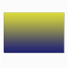 Electric Yellow To Navy Blue Linear Gradient Postcard 4 x 6  (pkg Of 10) by GradientsOmbre