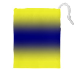 Electric Yellow To Navy Blue Bilinear Gradient Drawstring Pouch (4xl) by GradientsOmbre
