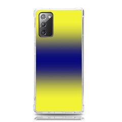 Electric Yellow To Navy Blue Bilinear Gradient Samsung Galaxy Note 20 Tpu Uv Case by GradientsOmbre