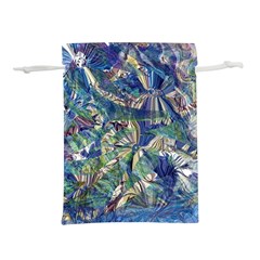 Blue Blend Lightweight Drawstring Pouch (l) by kaleidomarblingart